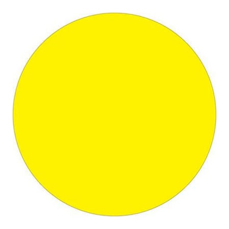 Box Packaging 1" Dia. Round Removable Labels, Fluorescent Yellow, Roll of 500 DL1389FY